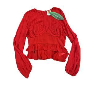 Farm Rio pleated shell blouse women's medium NWT
